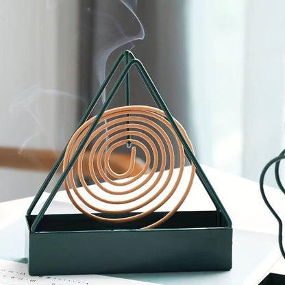 1pc Simple Triangle-shaped Iron Mosquito Coil Holder Creative Hanging Or Standing Incense Burner (random Color)