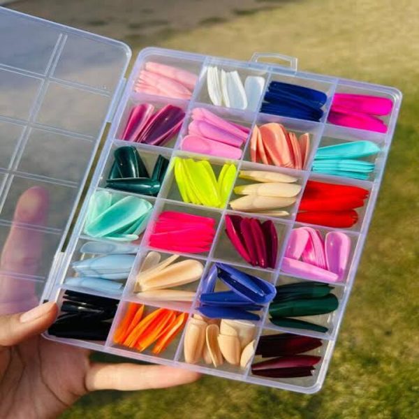 576 Pcs Nails With Box ,reusable Artificial Nails, 24 Different Colours.