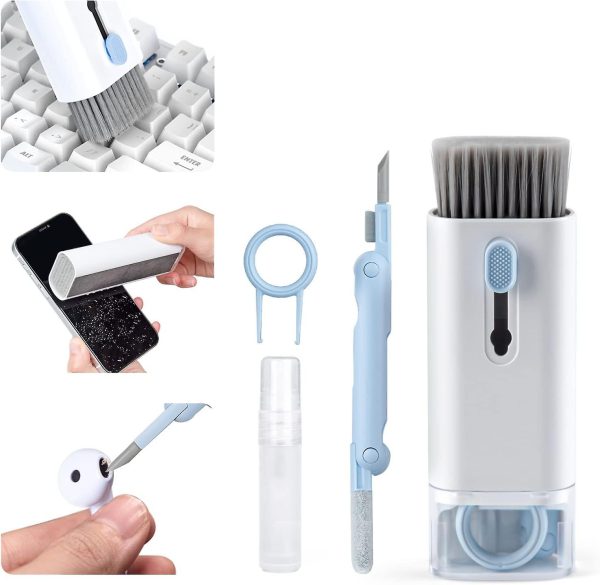 7-in-1 Headset & Electronics Cleaning Kit – Scalable Keyboard Cleaner, Brush, Earphone Cleaning Pen, and More