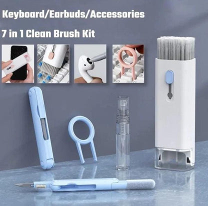 7-in-1 Headset & Electronics Cleaning Kit – Scalable Keyboard Cleaner, Brush, Earphone Cleaning Pen, and More