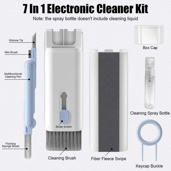 7-in-1 Headset & Electronics Cleaning Kit – Scalable Keyboard Cleaner, Brush, Earphone Cleaning Pen, and More