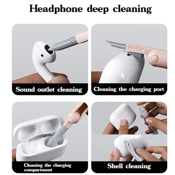 7-in-1 Headset & Electronics Cleaning Kit – Scalable Keyboard Cleaner, Brush, Earphone Cleaning Pen, and More